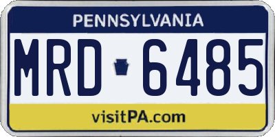 PA license plate MRD6485