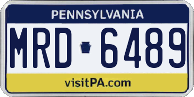 PA license plate MRD6489