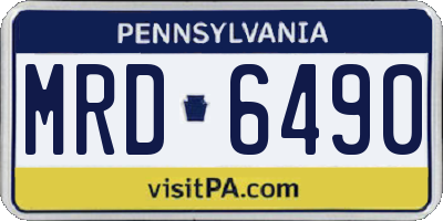 PA license plate MRD6490