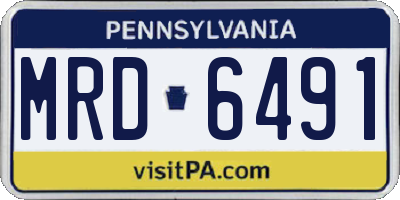 PA license plate MRD6491