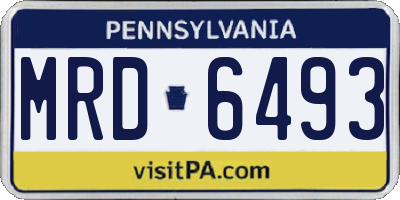PA license plate MRD6493
