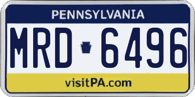PA license plate MRD6496