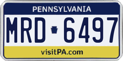 PA license plate MRD6497