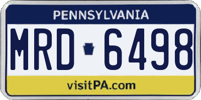 PA license plate MRD6498