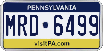 PA license plate MRD6499