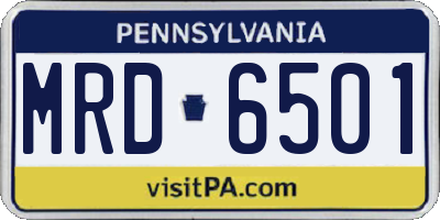 PA license plate MRD6501