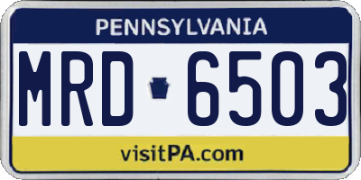 PA license plate MRD6503