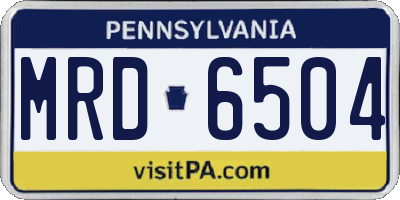 PA license plate MRD6504