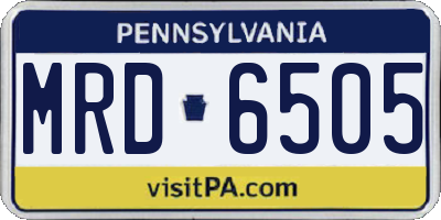 PA license plate MRD6505