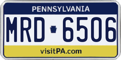 PA license plate MRD6506