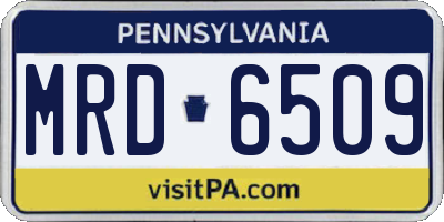 PA license plate MRD6509