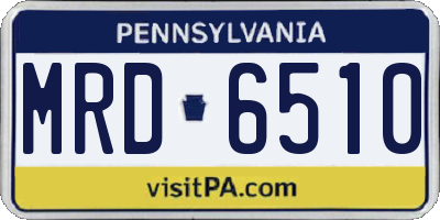 PA license plate MRD6510