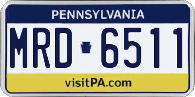 PA license plate MRD6511