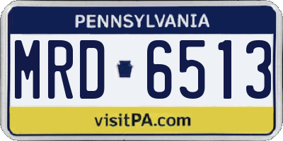 PA license plate MRD6513