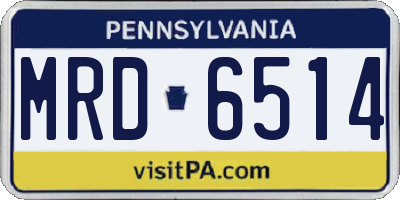 PA license plate MRD6514