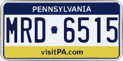 PA license plate MRD6515