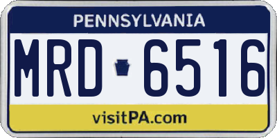 PA license plate MRD6516