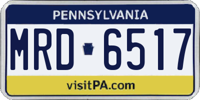 PA license plate MRD6517