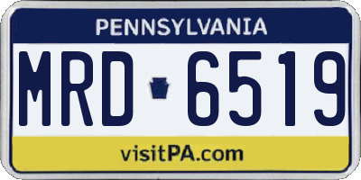 PA license plate MRD6519