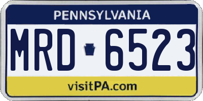 PA license plate MRD6523