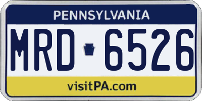 PA license plate MRD6526