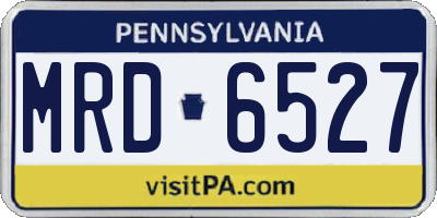 PA license plate MRD6527