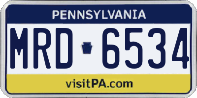 PA license plate MRD6534