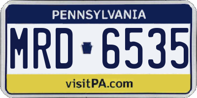 PA license plate MRD6535