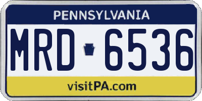 PA license plate MRD6536