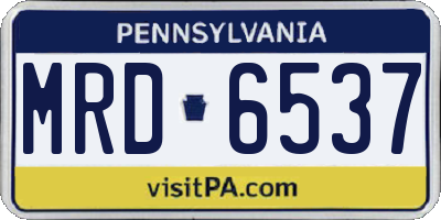 PA license plate MRD6537