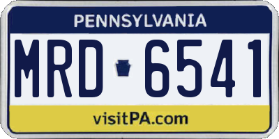PA license plate MRD6541