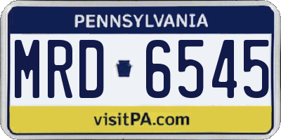 PA license plate MRD6545