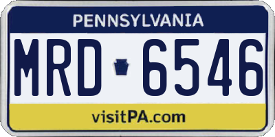 PA license plate MRD6546