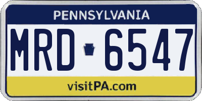 PA license plate MRD6547