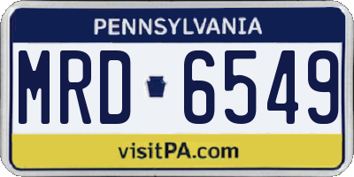 PA license plate MRD6549