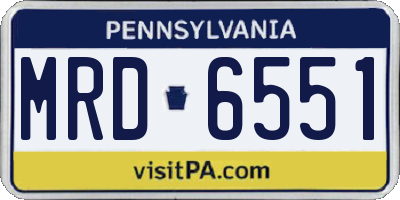 PA license plate MRD6551