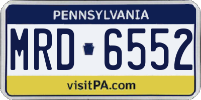PA license plate MRD6552