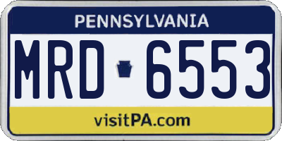 PA license plate MRD6553