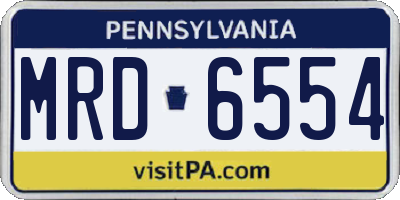 PA license plate MRD6554