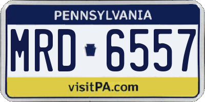 PA license plate MRD6557