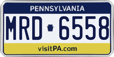 PA license plate MRD6558