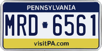 PA license plate MRD6561
