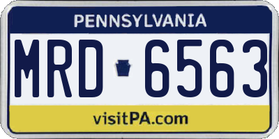 PA license plate MRD6563