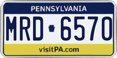 PA license plate MRD6570