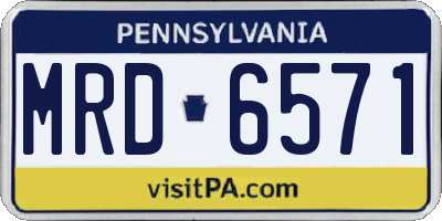 PA license plate MRD6571
