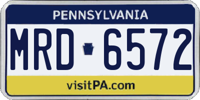 PA license plate MRD6572