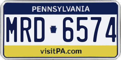 PA license plate MRD6574