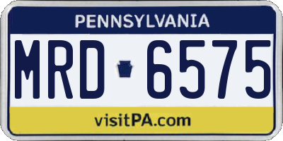 PA license plate MRD6575
