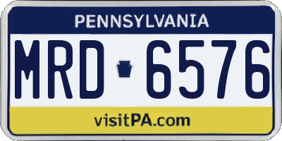 PA license plate MRD6576