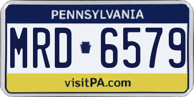 PA license plate MRD6579